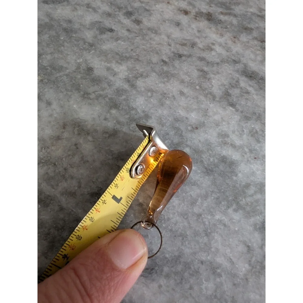 Lot 6 Amber Glass Lamp 1in Teardrop Prisms